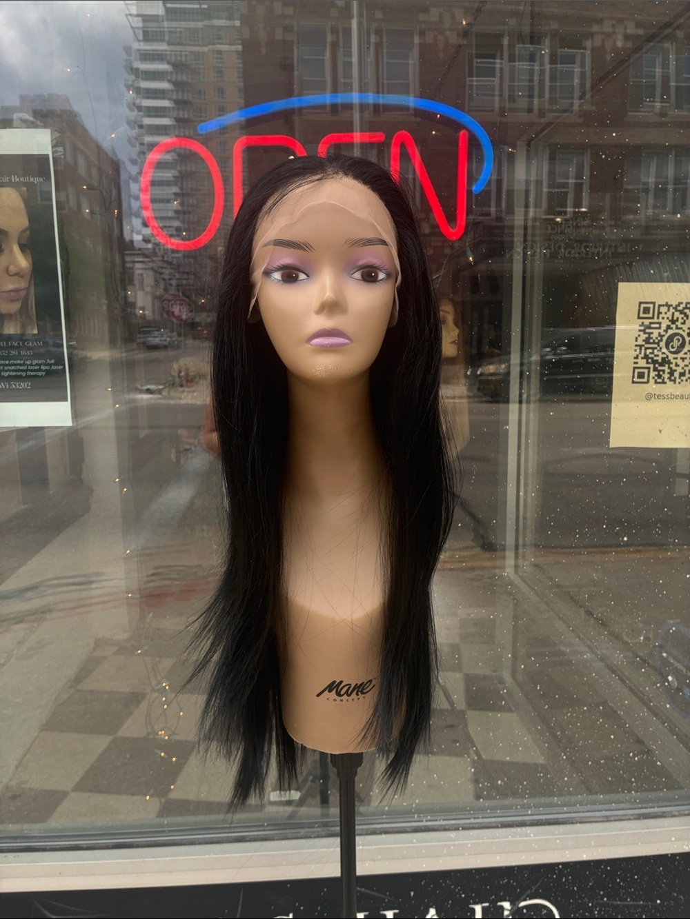 Black Long Straight Lace Front Wig - Natural Black